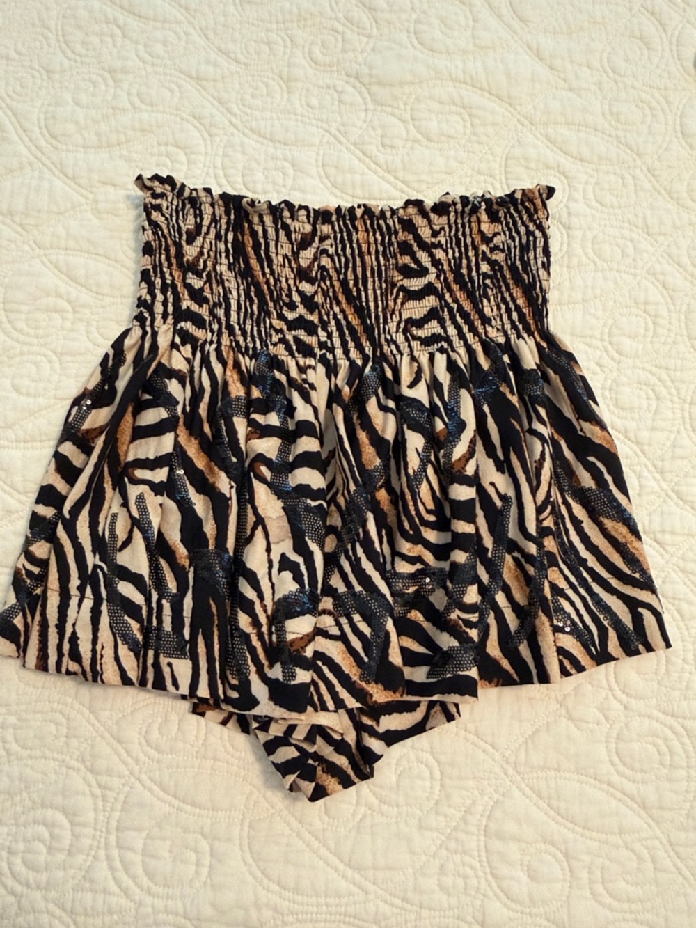 Queen of sparkles tiger print skort
